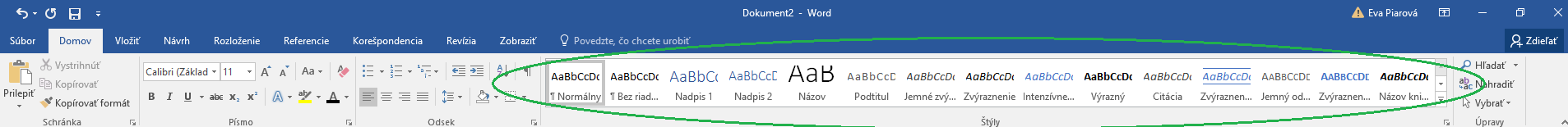 štýly vo worde
